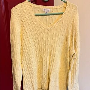 St.John Bay  Light Yellow V-Neck Sweater